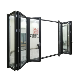 Portes en aluminium résistantes aux ouragans pour villas insulaires, portes pliantes à double vitrage, portes accordéon pour maisons - Product Image 6
