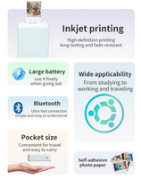Printer Inkjet Portabel FI202 2 Inci 600DPI, & Printer Mini Saku dengan Koneksi USB untuk Bisnis Rumahan