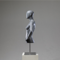 Mannequin de Torse Féminin en Fibre de Verre Durable avec Support Métallique, Mannequin Demi-Corps Féminin pour Vitrine de Magasin de Vêtements