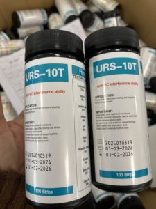 แผ่นทดสอบปัสสาวะ URS 10-in-1 10 ค่า ตรวจหาภาวะมีเชื้อในทางเดินปัสสาวะ, การตรวจปัสสาวะสำหรับภาวะคีโตซิส, ค่า pH, โปรตีน, ฟังก์ชันไตและตับ, 100 ชิ้น - Product Image 6