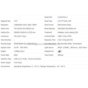 Nueva solicitud de presupuesto original Líquido de alta calidad G190ETN01.0/1,1/1,2/1,3/1,4/1,5/1,6/1,8/1,9 pantalla LCD - Product Image 3