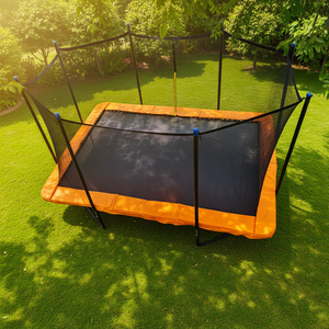 Trampoline rectangulaire Zoshine de grande capacité, orange vif, pour l'extérieur, la cour, les fêtes, les divertissements en groupe, les équipements de gymnastique - Product Image 1