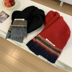 Maiokoto Studio Wool Blend Scarf Women Autumn Winter Soft Warm Thick Neck Warmer Couple Fashion Accessory - Product Image 4