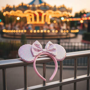 Serre-tête à paillettes Oreilles de Souris pour Noël et Halloween, Serre-tête de Princesse <span class=keywords><strong>Raiponce</strong></span> Minnie Mouse pour Costume de Cosplay et Anniversaire - Product Image 1
