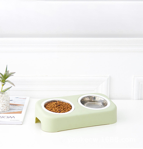 Mangkuk anjing kucing peliharaan dapat dicuci desainer grosir mangkuk tinggi PP + baja tahan karat mangkuk air makanan anjing kualitas tinggi dapat dilepas - Product Image 6