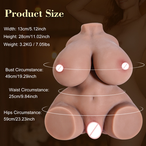 Poupée sexuelle réaliste pour hommes, torse 7,05 lb, poitrine 19,29 pouces, double canal vaginal et anal, <span class=keywords><strong>masturbateur</strong></span> masculin réaliste. - Product Image 6