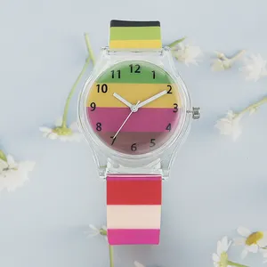 Wholesale Silicone Quartz Colorful Custom Silicone Watch For Girl Custom Kids Quartz Watch