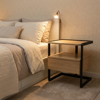 Table de chevet pratique avec tiroirs, gain de place, table d'appoint pour salon