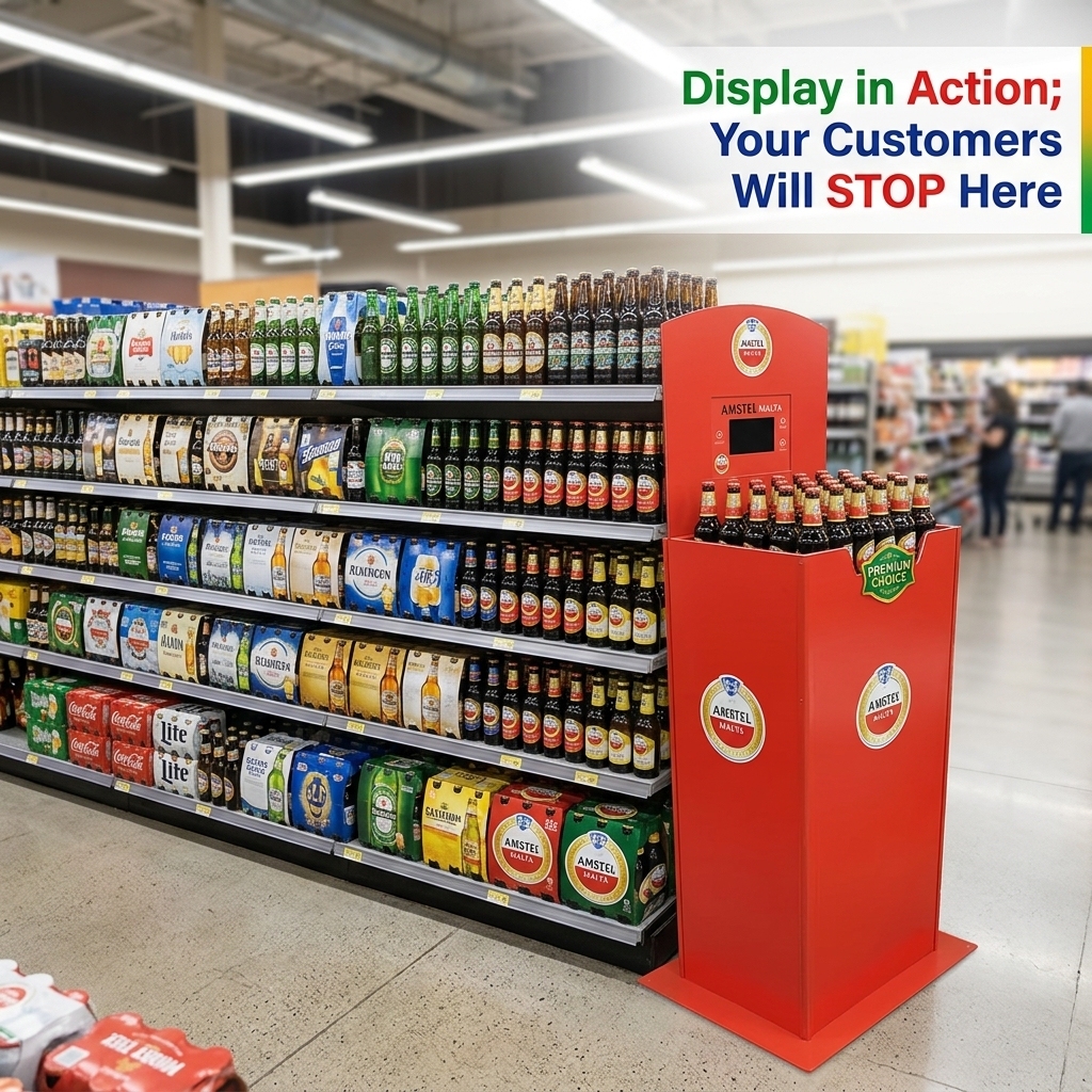 Custom Metal Beverage Modern Display Racks Gravity Feed Merchandiser Digital Counter Knock Down Floor Stand for Retail Store OEM — view 1