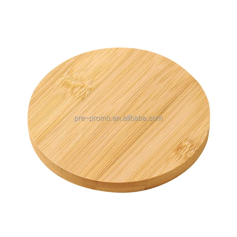 Sous-verre rond en bois de bambou pour table, vente en gros