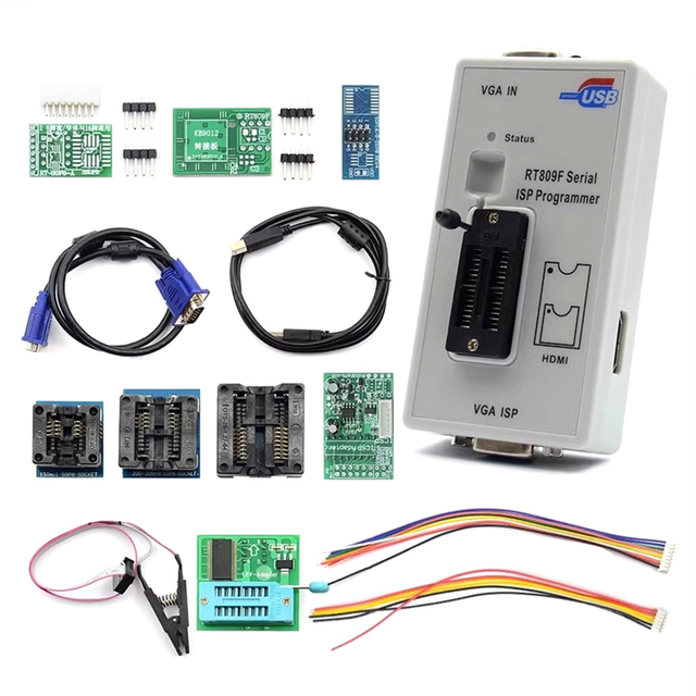 ZYSY RT809F Motherboard LCD High-Speed USB Programmer BIOS Burner Intelligent Read-Write Program 11-Piece Set