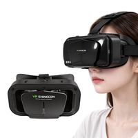 Kacamata VR 3D Pintar Anti Cahaya Biru dengan Panjang Fokus yang Dapat Disesuaikan Jarak Pupil Universal Hitam Portabel Kacamata Realitas Virtual untuk