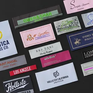 Etichette di marca in raso damascato prezzo di fabbrica etichetta Logo personalizzata etichetta in tessuto patch per stampa di vestiti