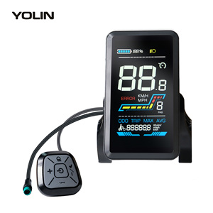 Pantalla LCD a color <span class=keywords><strong>VA</strong></span> <span class=keywords><strong>de</strong></span> pantalla completa para bicicleta eléctrica Yolin Wholesale YL91F-V, 36V 48V 52V 4.0 pulgadas, IP65, resistente al agua. - Product Image 2