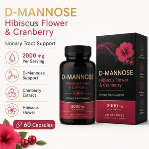 Cápsulas de D-Manosa 2000mg al por Mayor con Extracto de Arándano y Hibisco, Suplemento <span class=keywords><strong>Extra</strong></span> Fuerte para la Salud del Tracto Urinario, Directo de Fábrica - Product Image 5