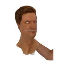 HLC OEM 1 Pièce Masque Facial en Silicone Homme Âgé Grand-Père, Masque Humain Réaliste en Silicone avec Perruque et Barbe pour Fêtes Cosplay