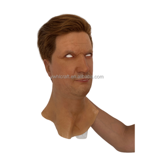 HLC OEM 1PC Topeng Wajah Silikon Pria Tua Nenek Realistis Topeng Silikon Wajah Manusia dengan Wig dan Jenggot untuk Pesta Cosplay - Product Image 5