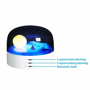 Lámpara de Noche LED con Forma de Luna, Altavoz Bluetooth Recargable, Lámpara de Mesa con Ondas de Luz Atenuables, Regalo de Cumpleaños para Niños, Decoración de Dormitorio - Product Image 3