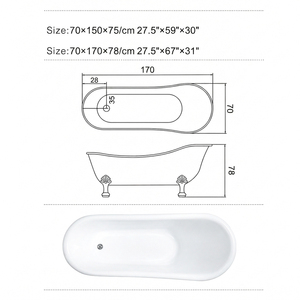 <span class=keywords><strong>Baignoire</strong></span> à pattes de lion rouge bordeaux pour hôtel à thème victorien, 170 cm, pieds de lion dorés, en acrylique, vente directe d'usine, OEM ODM - Product Image 3