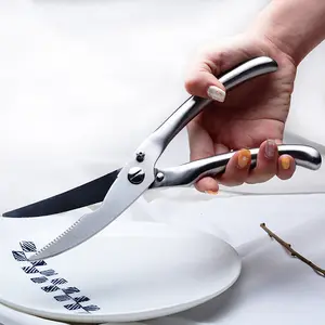 不锈钢空心手柄厨房多功能骨剪刀与自动开关