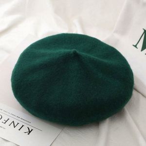 Solid Color Plain Wool Beret <b>Drop</b> Shipping Winter Hats French Beret for Women - Product Image 6