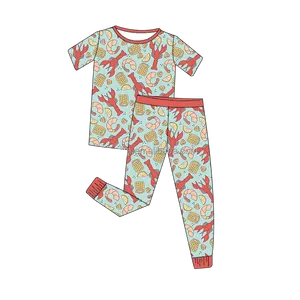 Set di abbigliamento Boutique per bambini manica corta in bambù Spandex spedizione rapida abbigliamento da notte per neonati all'ingrosso abiti traspiranti per bambini