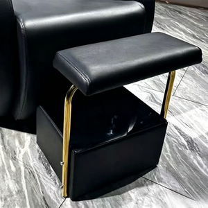 Sillón de Champú Moderno Negro K con Detalles en Cerámica, Altura Ajustable y Base de Acero Inoxidable para Salón de Belleza, Hospital - Product Image 4