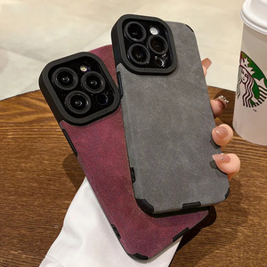 Ốp điện thoại da PU cao cấp 2025 chống sốc, chất liệu da cừu, bảo vệ ống kính, dành cho iPhone 16 15 14 Plus 13 12 Pro Max 7 8 Plus - Product Image 2