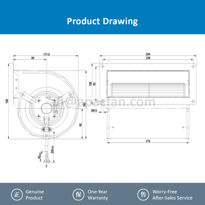 Ventilador de Refrigeración ebmpapst D2E133-AM47-23 230VAC 135/139W 2400/1500RPM 0.6/0.84A 133mm para Convertidor de Frecuencia, Independiente, OEM ODM - Product Image 4
