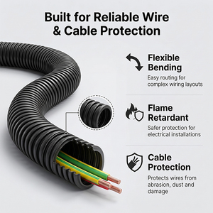 Condotto Flessibile per Cavi Elettrici CE Compliant, Resistente agli Agenti Chimici, Robusto PA 26mm, per Protezione Cavi nell'Automazione Industriale - Product Image 2