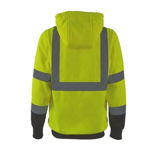 Giacca di sicurezza da uomo con Logo personalizzabile con cappuccio ad alta visibilità felpa singola felpa riflettente giacca da lavoro - Product Image 2