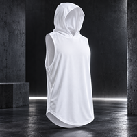 Veste de sport sans manches à capuche en gros, haute qualité, respirante, en polyester, pour le fitness, vente directe d'usine