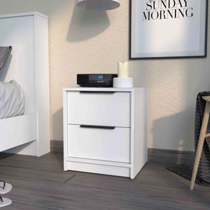 Mesita de noche moderna DB Washington con dos cajones grandes para dormitorio o sala de estar - Product Image 1