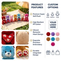 Set Boneka Beruang Teddy Hati Besar 7 Warna yang Dapat Disesuaikan, Isian Busa Memori, Poliester Super Lembut, Tinggi 31-50cm, Hadiah Ulang Tahun