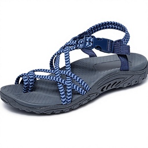 Ladies Fashion PU Leather Sporty <b>Flat</b> <b>Sandals</b> Light Weight Summer Open Toe Buckle Anti-Slip Comfort Trendy Design - Product Image 1