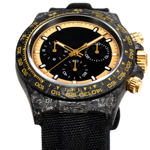 Montre mécanique pour homme de haute qualité avec lunette noir-or et trois cadrans, un design sportif de luxe indispensable pour un style tendance - Product Image 2