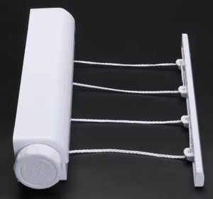 Séchoir à <span class=keywords><strong>linge</strong></span> rétractable automatique à quatre brins avec crochet pour serviettes - Product Image 1