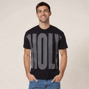 Produttori di Abbigliamento all'Ingrosso: T-shirt da Uomo Girocollo Oversize con Logo Personalizzato Serigrafato - Product Image 1