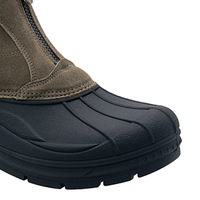 Bottes d'hiver mi-mollet pour homme personnalisées, imperméables, en cuir, fourrées, chaudes, légères, antidérapantes, pour l'extérieur