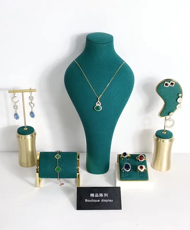 Juwelier geschäft Schaufenster Großhandel benutzer definierte DIY Armband Halskette Ring Ohrring halter Schmuck Display Stand Set
