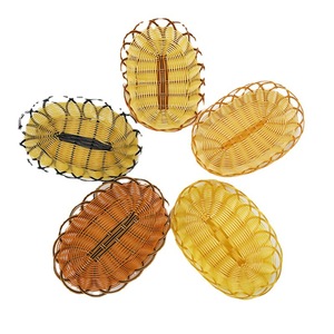 Panier à fruits et légumes en plastique tressé, forme ovale, écologique, récipient alimentaire en PP, style rustique, origine Shandong - Product Image 4