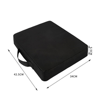 Coussin de siège rectangulaire tissé portable en gros avec rembourrage en éponge, housse antidérapante, poignée et support imperméable pour les fesses en extérieur