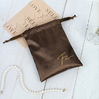 Sac à cordon en satin de luxe écologique avec logo personnalisé pour perruques, sac anti-poussière, pochettes promotionnelles pour cheveux, pour emballage cadeau