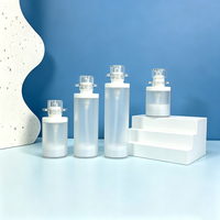 Flacon pompe airless 100 ml en plastique dépoli rechargeable pour cosmétiques avec distributeur à pompe, logo personnalisé