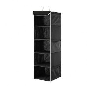 Organisateur de sacs à main suspendu pliable et durable en non-tissé, sac de rangement pour armoire à 5 étagères avec poches latérales, gain de place pour les vêtements - Product Image 1