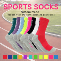 Chaussettes de sport respirantes, antidérapantes, sans coutures, écologiques, pour entraînements de football, avec impression numérique à la main, logo intégré, faible MOQ