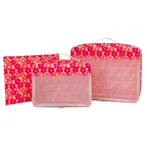 Luggage Suitcase Cloth Storage 3pcs Set Packing Cubes With Custom Printing Portable Travel Packing Cubes