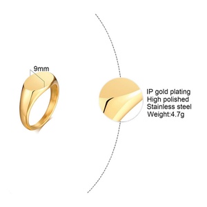 Oval Cluster <b>Rings</b> Couple Jewelry 18K Gold Plated Stainless Steel Custom Engraved Text Women Trendy <b>Blank</b> <b>Ring</b> XR Jewelry - Product Image 3