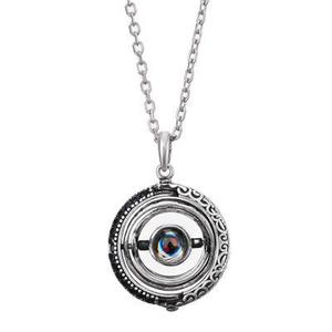 Collar con colgante de bola astronómica abrible y giratoria con proyección de 'Te amo' en 100 idiomas para mujeres y hombres, tipo gargantilla - Product Image 6