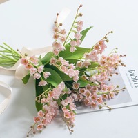 Fleurs artificielles d'orchidée clochette blanches pour bouquet de mariée, décoration de centre de table, lys artificiel de la vallée des muguets